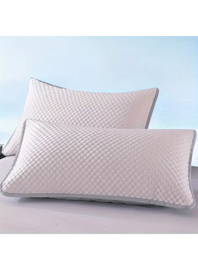 2 Piece Cooling Pillowcases Light Blue Soft Breathable Machine Washable For Summer - Image 4