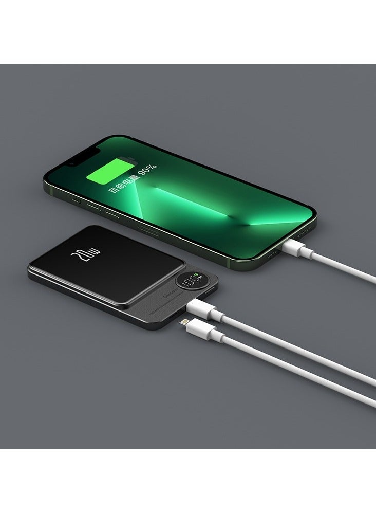 Raxoom Wireless Power Bank 10000mAh, Magnetic Battery Pack 20W Fast Charging Compatible with Mag-Safe, Metal Body 0.35”Ultra Slim Portable Charger with Digital Display for iPhone and Android.  - Image 5