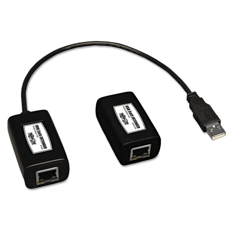 Tripp Lite 1-Port USB over Cat5 / Cat6 Extender, Transmitter and Receiver, up to 150-ft.(B202-150),Black - Image 1