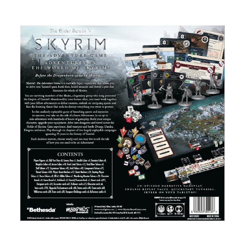 Modiphius The Elder Scrolls V: Skyrim The Adventure Game - Epic Cooperative & Solo Board Game, Open-World Questing, Character Progression & Narrative Strategy, Ages 14+, 1-4 Players, 60-120 Min Playtime - Image 3