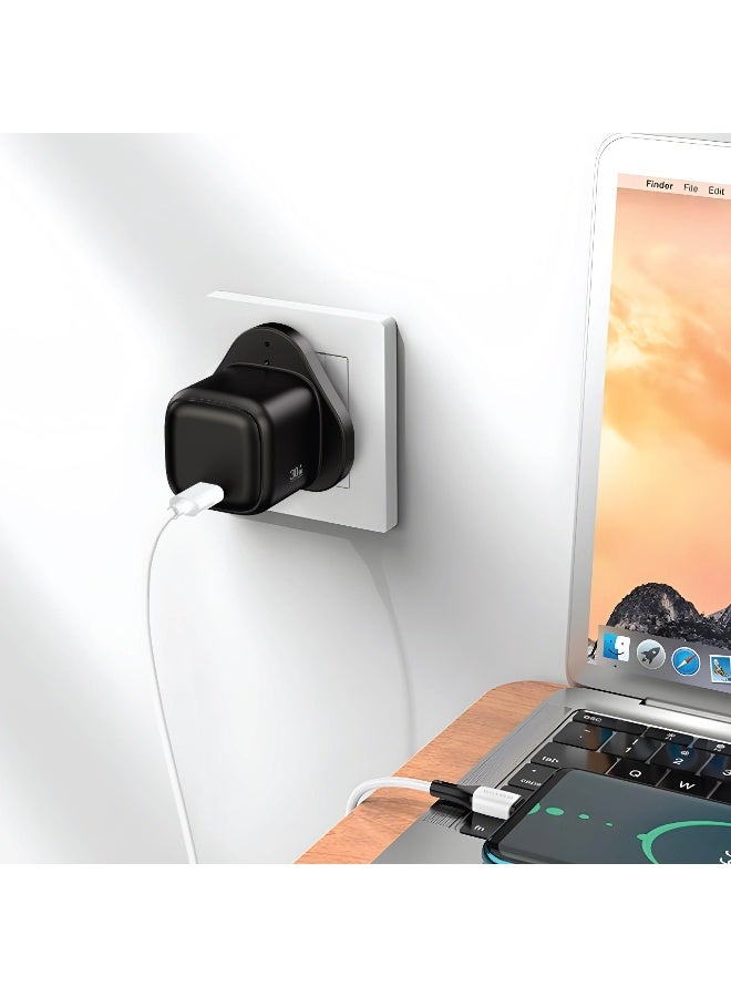 GREEN LION NEXIO Single Port Wall Charger UK Plug 30W 1C / Charging Protection / USB-C Port -Black - Image 2