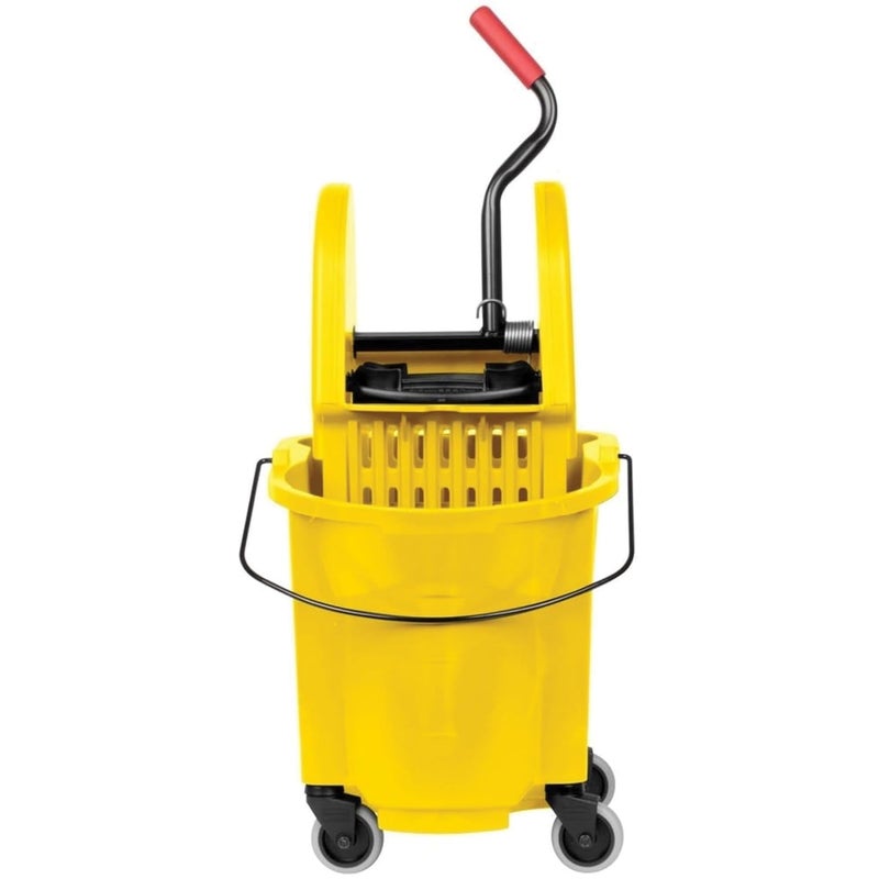 Rubbermaid Rubbermaid Commercial Products WaveBrake 35 QT DownPress Mop Bucket and Wringer Combo on Wheels Yellow for ProfessionalIndustrial HeavyDuty Floor Cleaning  - Image 2