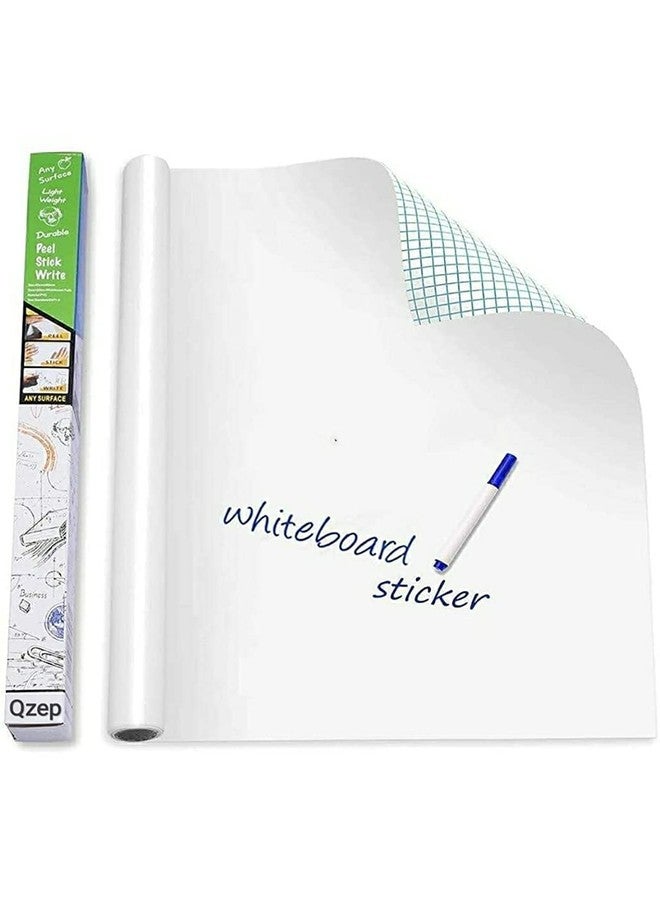 NAITIK CREATION ملصق سبورة بيضاء ذاتي اللصق من نايتيك كرييشن، قابل للإزالة، ملصق سبورة بيضاء جداري من الفينيل، ورق لاصق سهل التقشير واللصق للمدارس والمكاتب والمنازل والجامعات، ورق جدران للرسم للأطفال (45 × 200 سم) - Image 1
