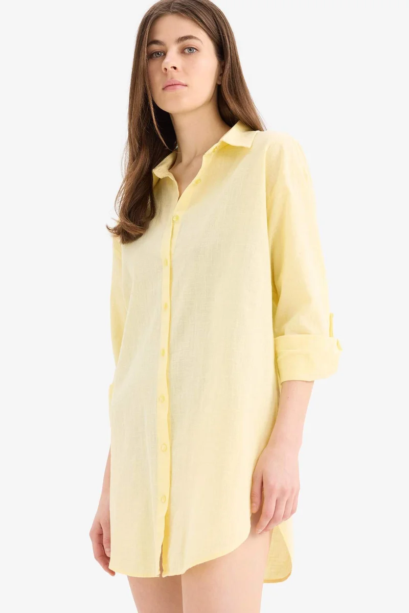 ديفاكتو Fall in Love Regular Fit Beach Shirt