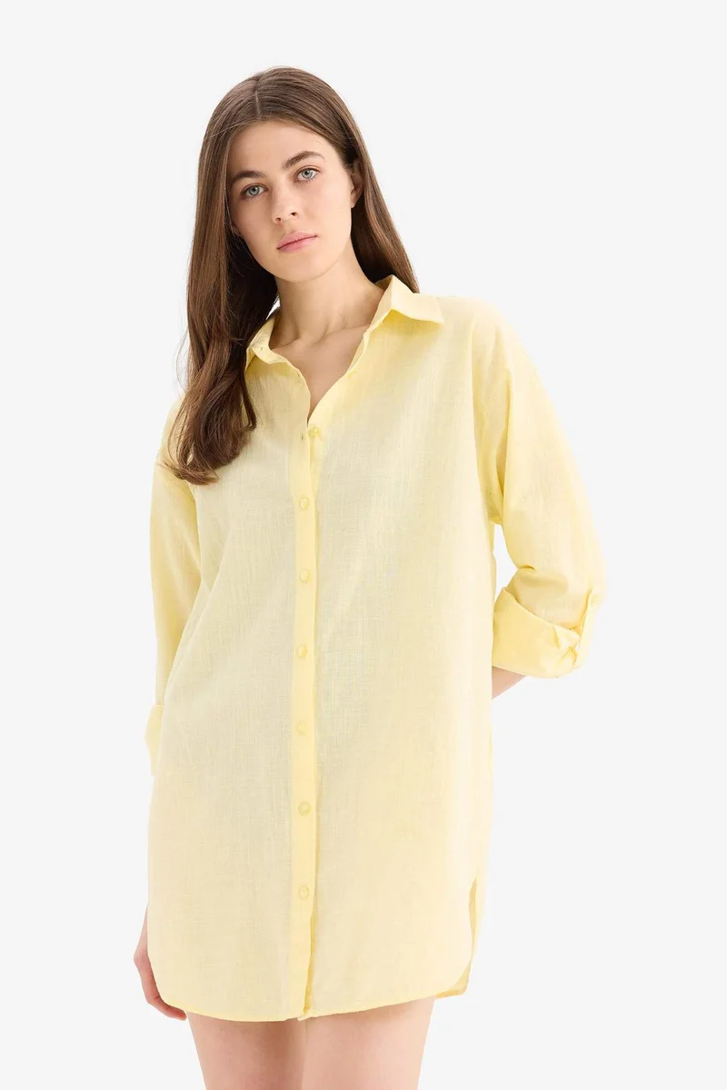 ديفاكتو Fall in Love Regular Fit Beach Shirt