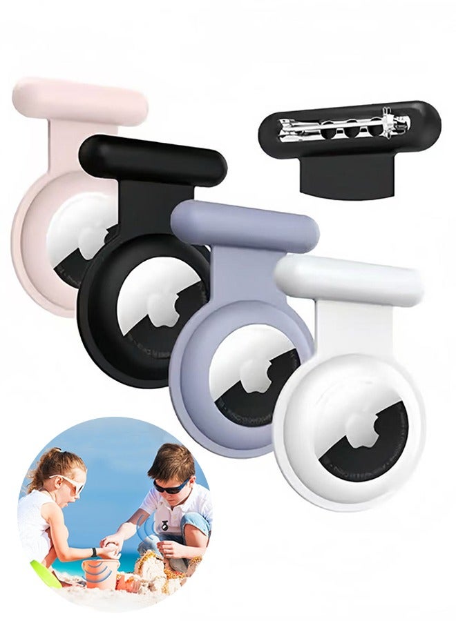 4 Pcs Hidden Silicone Protective AirTag Case ，Compatible with Apple AirTag with Invisible Pin Holder ，Anti Lost AirTag cover Suitable for Kids and Elderly  - Image 1