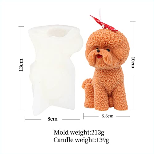 Grainrain 3D Dog Silicone Soap Craft Soy Wax Epoxy Resin Mold Bichon Frise SXY203 - Image 3