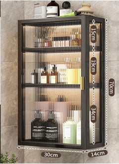 CityRiya-Long Bathroom Wall Cabinet Bathroom Cabinet Wall Mounted Medicine Cabinet with 3 Shelves Adjustable Kitchen Cupboard Organizer Storage Cabinet Space Saver Storage Cabinet Shelf for Bathroom Laundry Kitchen  - Image 2