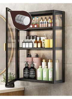 CityRiya-Long Bathroom Wall Cabinet Bathroom Cabinet Wall Mounted Medicine Cabinet with 3 Shelves Adjustable Kitchen Cupboard Organizer Storage Cabinet Space Saver Storage Cabinet Shelf for Bathroom Laundry Kitchen  - Image 4