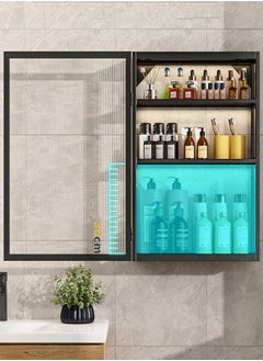 CityRiya-Long Bathroom Wall Cabinet Bathroom Cabinet Wall Mounted Medicine Cabinet with 3 Shelves Adjustable Kitchen Cupboard Organizer Storage Cabinet Space Saver Storage Cabinet Shelf for Bathroom Laundry Kitchen  - Image 5