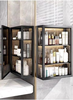CityRiya-Long Bathroom Wall Cabinet Bathroom Cabinet Wall Mounted Medicine Cabinet with 3 Shelves Adjustable Kitchen Cupboard Organizer Storage Cabinet Space Saver Storage Cabinet Shelf for Bathroom Laundry Kitchen  - Image 3