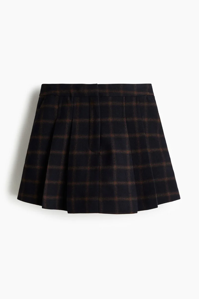H&M Pleated wool-blend skort