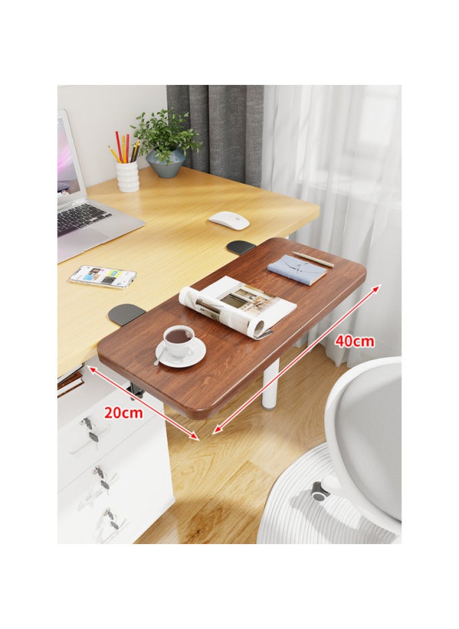 Desktop Extension Hand Support Computer Desk Desk Side Table Board Bracket Keyboard Dormitory Station Board Widened Folding Extension-Pattern:Black Bracket + Walnut Board 40*20*1.2  - Image 1