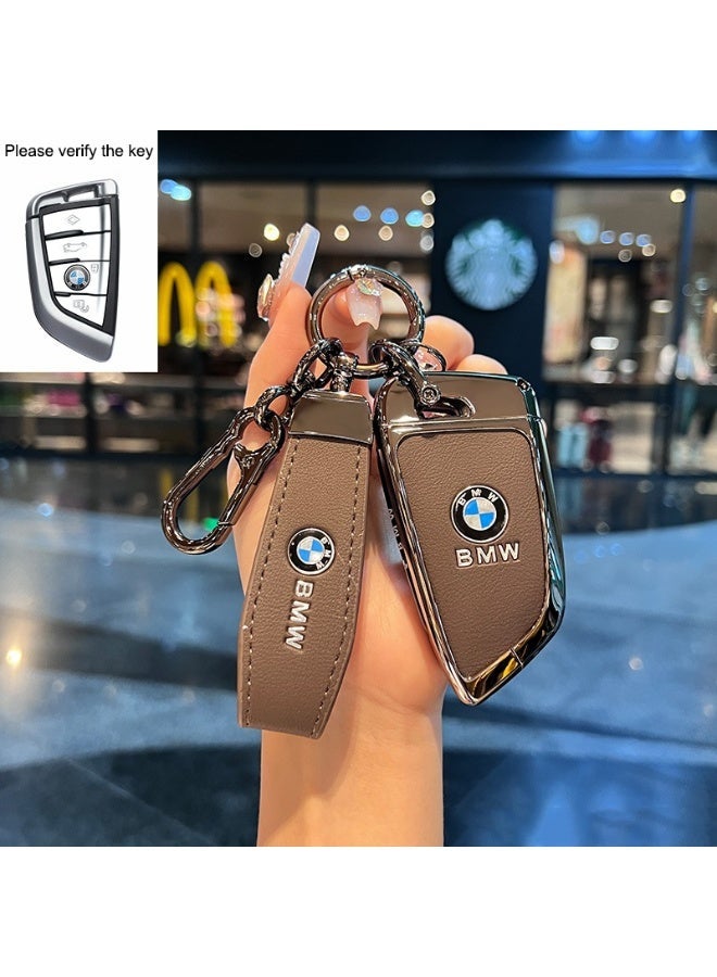 BMW Premium BMW Key Cover Shell for 3 Series 5 Series 7 Series X1 X5 X7 530li 525li - Red Leather Rope Buckle - Image 1