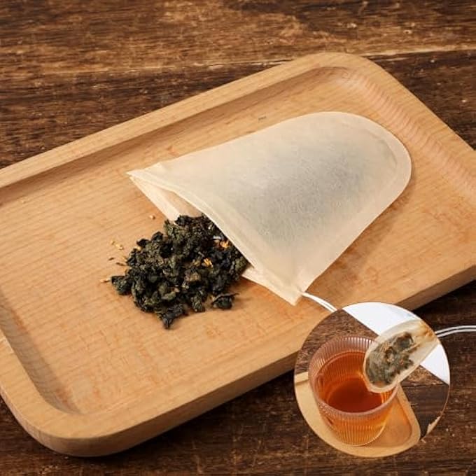 كاست ويف أكياس فلتر شاي للاستخدام مرة واحدة، 100 قطعة، 354 × 394 بوصة، أكياس شاي على شكل حرف U لأوراق الشاي السائبة، أكياس شاي غير مبيضة قابلة للتعبئة مع رباط، مادة لب الخشب الطبيعي قابلة للتحلل الحيوي والتحويل إلى سماد، لون بني - Image 5