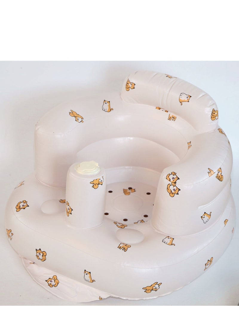 Inflatable Baby Seat, Baby Floor Seats for Babies 3-36 Months, Sit Up Chair with Built-in Air Pump, Portable Infants Back Support Seater, Sit Me Up Seat for Home, Travel - Image 1