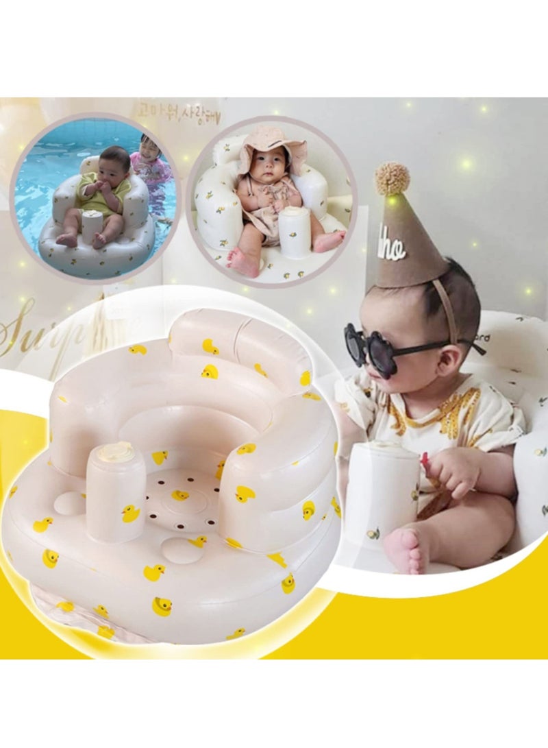 Inflatable Baby Seat, Baby Floor Seats for Babies 3-36 Months, Sit Up Chair with Built-in Air Pump, Portable Infants Back Support Seater, Sit Me Up Seat for Home, Travel - Image 2