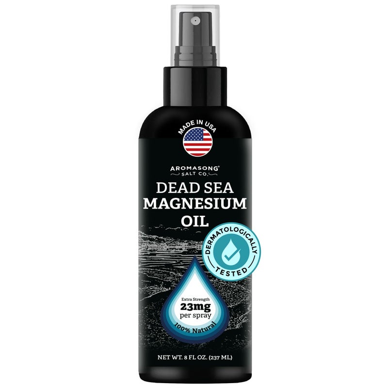 Aromasong Extra Strength Ultra Pure Magnesium Spray (23mg Magnesium in Each Spray) 8 Oz, Magnesium Oil Spray - Made in The USA - for Leg Discomfort and Promotes a Calm Sleep - Image 1