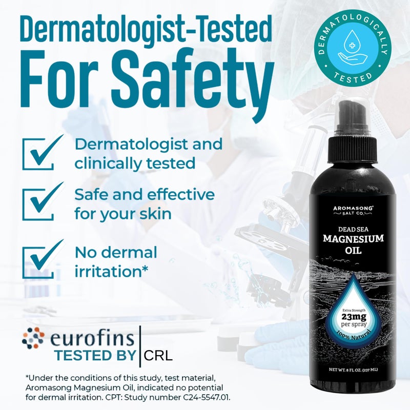 Aromasong Extra Strength Ultra Pure Magnesium Spray (23mg Magnesium in Each Spray) 8 Oz, Magnesium Oil Spray - Made in The USA - for Leg Discomfort and Promotes a Calm Sleep - Image 2