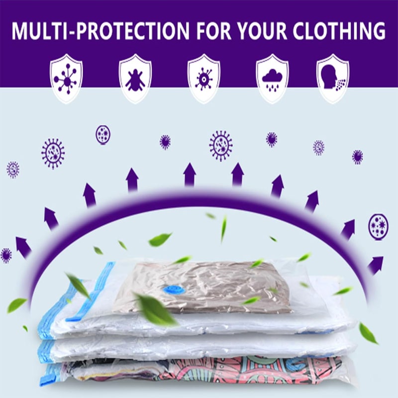 MORECOO 24 Pack Vacuum Storage Bags with Electric Pump Reduce Volume by 80 5 Sizes for Clothes Bedding Airtight Waterproof Seal Space Saver Compression Bags for Travel Home Organization - Image 5