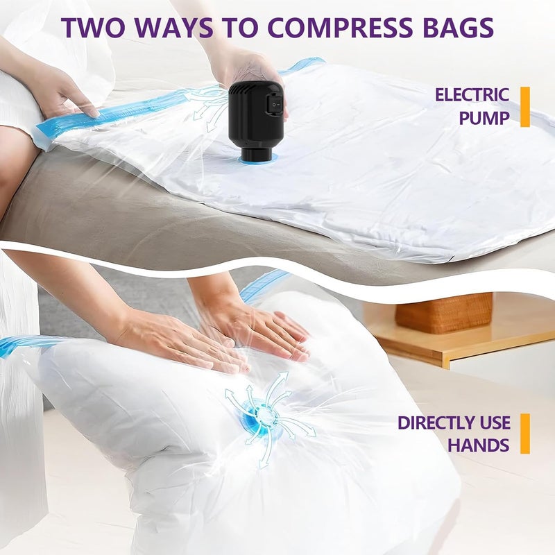 MORECOO 24 Pack Vacuum Storage Bags with Electric Pump Reduce Volume by 80 5 Sizes for Clothes Bedding Airtight Waterproof Seal Space Saver Compression Bags for Travel Home Organization - Image 3