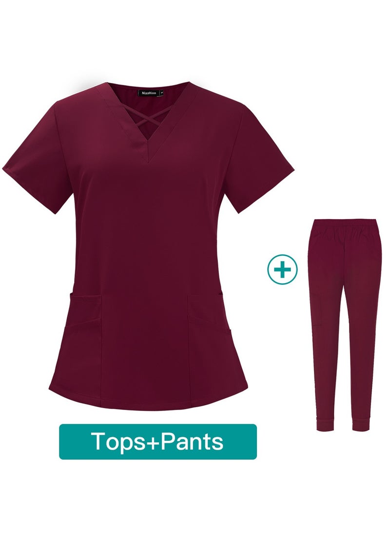 KUYING New V-neck Split Style Medical Work Uniform  - Image 1