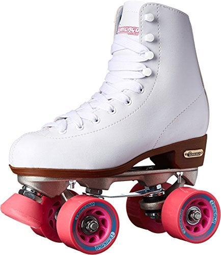 CHICAGO Skates Premium White Quad Roller Skates for Girls and Women Beginners Classic Adjustable HighTop Design for Indoor or Outdoor Skates and Roller Derby