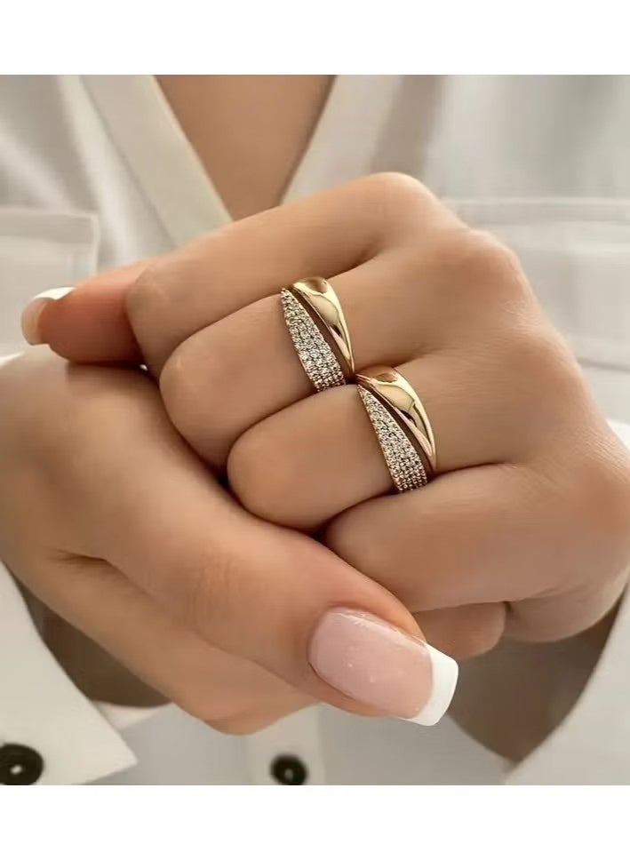 A Copper Inlaid Synthetic Zirconia Open Ring With A Sharp Wing Design Is Suitable For Daily Wear By Women. - Image 5