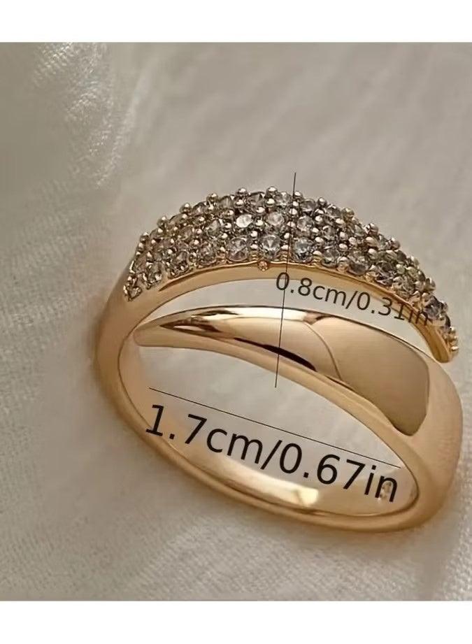 A Copper Inlaid Synthetic Zirconia Open Ring With A Sharp Wing Design Is Suitable For Daily Wear By Women. - Image 3