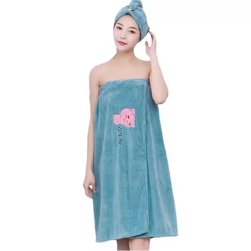 BOTIST Women's Wearable Bath Towels & Hair Wrap Set - Multicolour, Pink, 70 x 140 cm - Kids, Sports Kids, Female - Microfiber Bath Towel - Bath Robe - Image 5