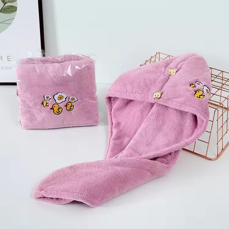 BOTIST Women's Wearable Bath Towels & Hair Wrap Set - Multicolour, Pink, 70 x 140 cm - Kids, Sports Kids, Female - Microfiber Bath Towel - Bath Robe - Image 3