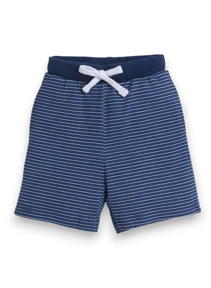 victor and jane Victor and Jane - Printed T-shirt and Stripes Shorts Pyjama Set