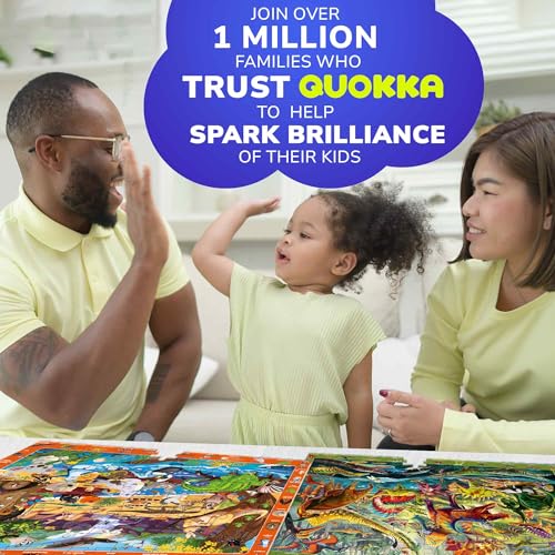 QUOKKA 100 Piece Puzzles for Kids Ages 4-6 - 4 Jigsaw Puzzles for Kids Ages 6-8 - Search and Find Game with Animals, Dinosaurs for Childrens 5-8 - Learning Educational Toys for Boys and Girls 8-11 - Image 2
