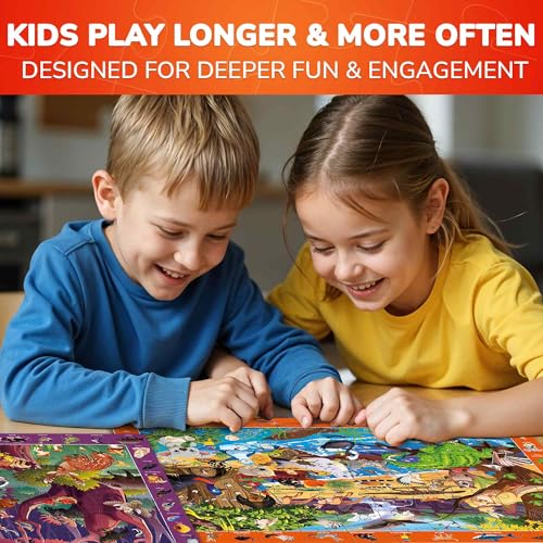 QUOKKA 100 Piece Puzzles for Kids Ages 4-6 - 4 Jigsaw Puzzles for Kids Ages 6-8 - Search and Find Game with Animals, Dinosaurs for Childrens 5-8 - Learning Educational Toys for Boys and Girls 8-11 - Image 4