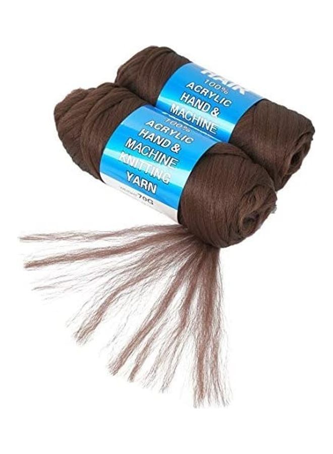 NIBEMINENT 2 Roll 100% Brazilian Wool Hair Acrylic Yarn For Braid Brown 18inch