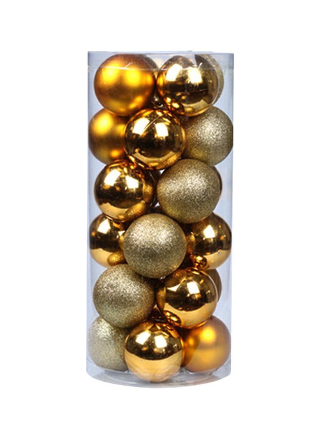 NIBEMINENT 24-Piece Party Decor Hanging Ornament Balls Gold 3cm - Image 1
