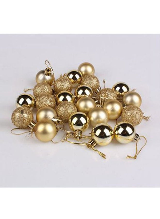 NIBEMINENT 24-Piece Party Decor Hanging Ornament Balls Gold 3cm - Image 2