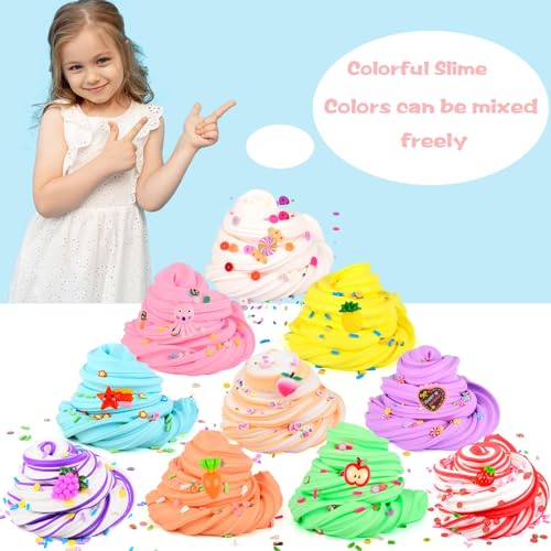 WUJYLY Butter Slime Kit 11 Pack Scent Stretchy and NonSticky with Peach Strawberry Grape Slime Charms Stress Relief Educational Slime Birthday Gifts Prize Party Favors for Girl Boys Kids 612 - Image 5