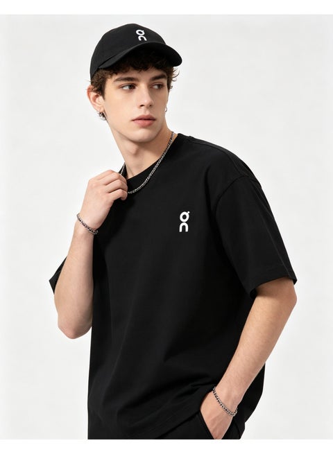 On classic sports style soft skin-friendly comfortable casual T-shirt