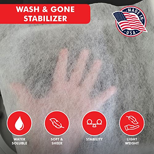 Superpunch Wash Away Stabilizer, SuperStable H2O "Eau" Gone White FSL 12 inch x 25 Yard Roll - Machine Embroidery Stabilizer Backing, Wash n Gone Wash Away for Free Standing Lace, Made in USA - Image 3
