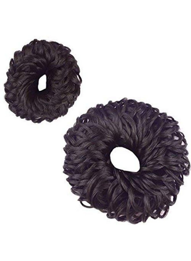 CHANDERKASH Pack of 2; Brown Synthetic Juda Band Bun Hair Accessory Set|Puff Juda Bun Shaper |Messy Bun Scrunchie - Image 1