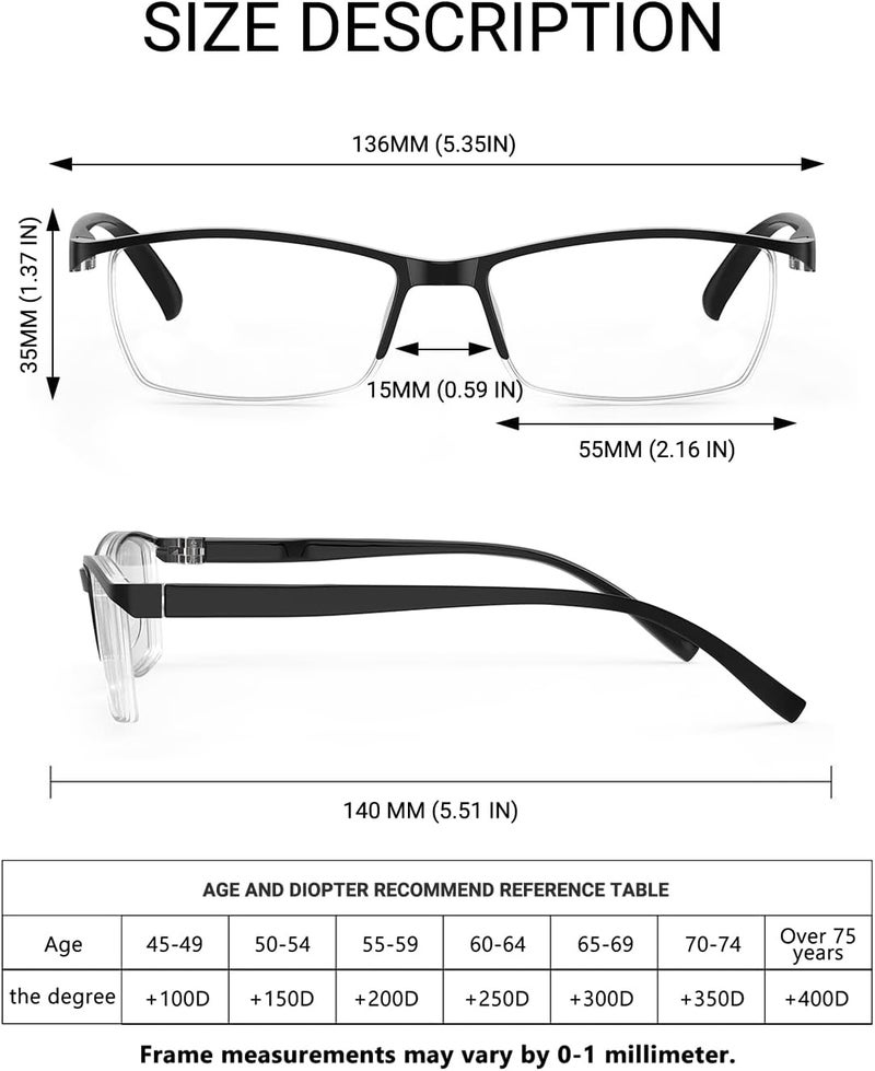 TERAISE 6PCS Fashion Anti-blue light Reading Glasses Men Women Computer Reader(4.0X) - Image 2