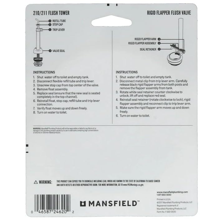 Mansfield Plumbing 0030 Flush Valve Service Pack, Fits 210/211 Flush Valve - Image 3