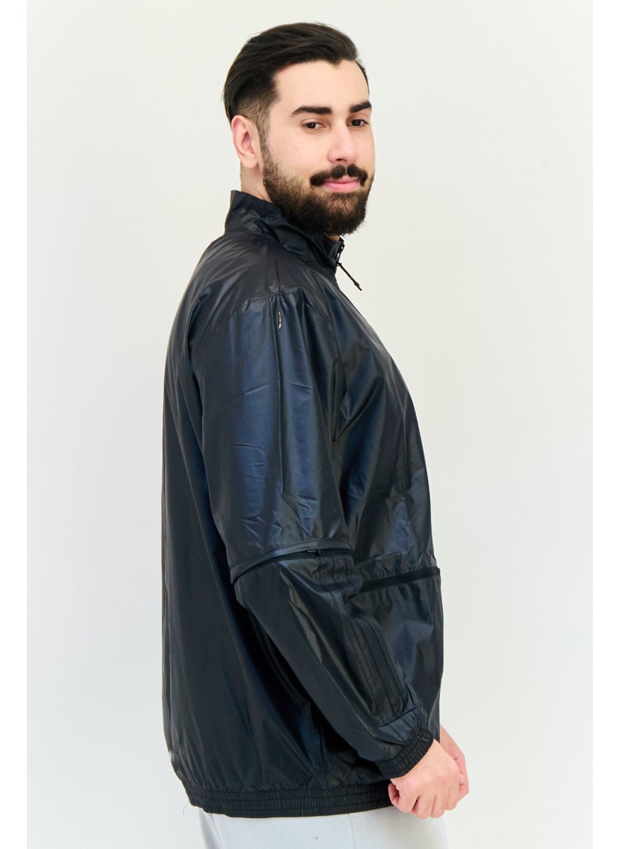 adidas Originals Men Utility Fit Brand Logo Training Track Jacket, Black  - Image 2
