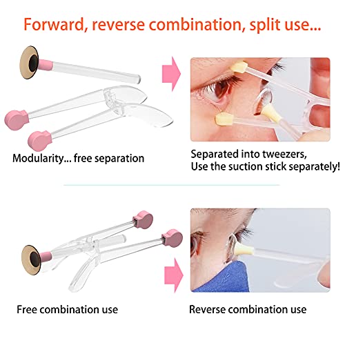 ofone Contact Lens Remover Tool for Soft Lenses, Contact Lens Applicator with Tweezers and Case, Portable Contacts Inserter and Removal for Traveling (Yellow) - Image 4