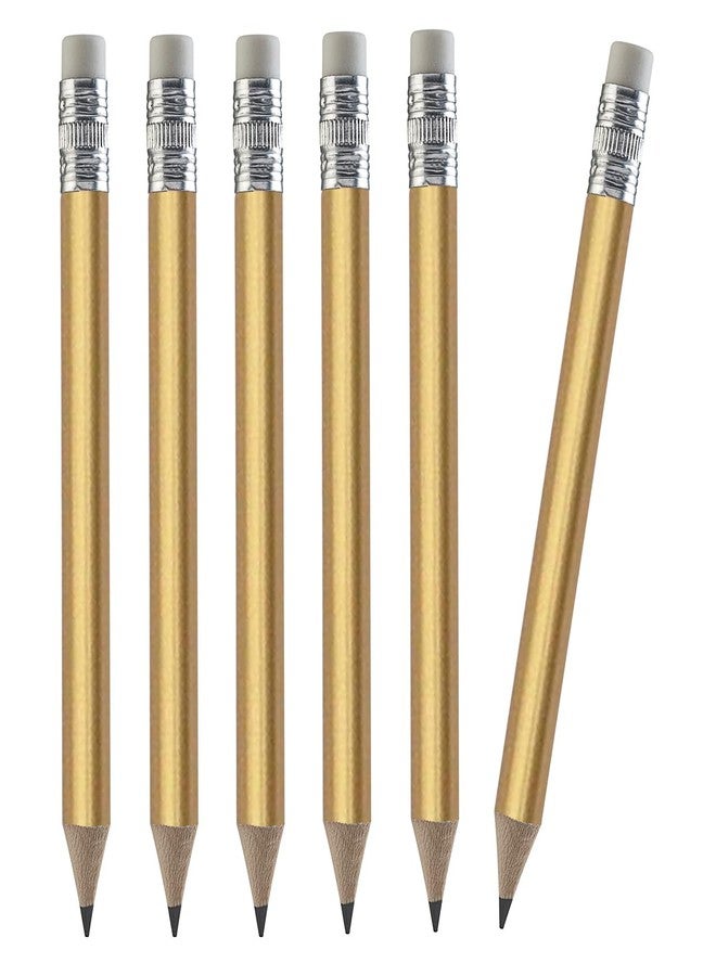 TH Golf Wood-Cased #2 Mini Pencils With Eraser, Pre-sharpened, HB Lead Bulk Box, 200 Count (Gold)