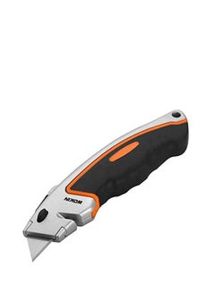 WOKIN Wokin Retractable Box Cutter Utility Knife, Heavy Duty Snap Off Knife with SK5 extra blade Blade for Box, Carpet, Rope, Cardboard Rubber Ergonomic Handle 61x19mm 301319 Orange Black 