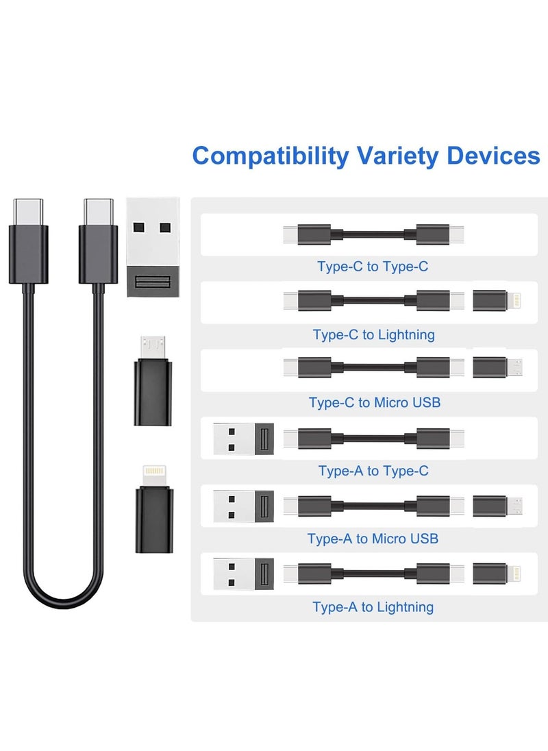 Necomi USB Charging Adapter Cable Kit,USB Charging Cable Storage Box Conversion Set USB A & Type-C to Male Micro/Type-C/Lightning, Data Transfer, Card Storage, Tray Eject Pin  - Image 2