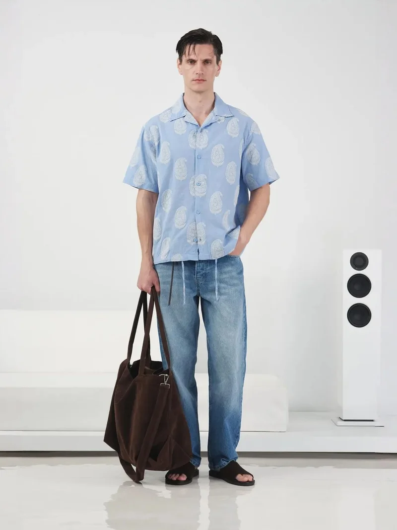 Giesto GIESTO Paisley Print Short Sleeve Shirt