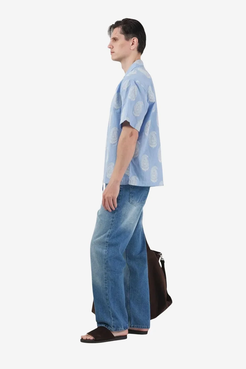 Giesto Maya Blue GIESTO Paisley Print Short Sleeve Shirt for Men | Best Price UAE
